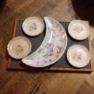 Royal Crown Chantilly Rose Side Dish & Plates